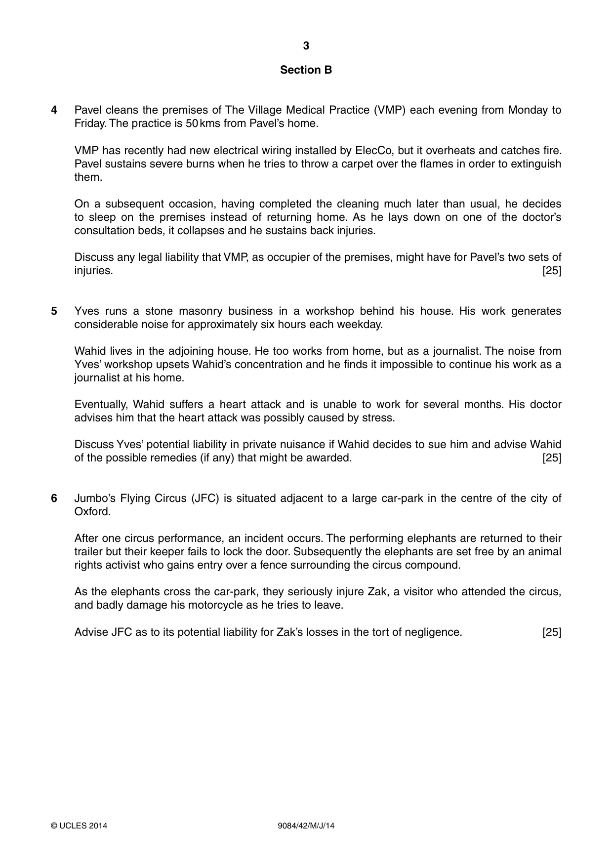 Cambridge A Level Law 9084 2014 May/June Paper 4 · Variant 2 question paper, page 3 of 4