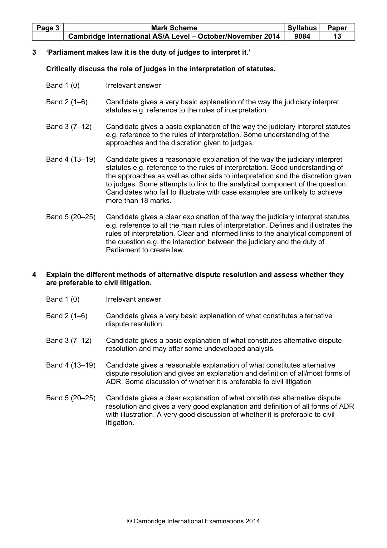 Mark scheme, page 3 of 4