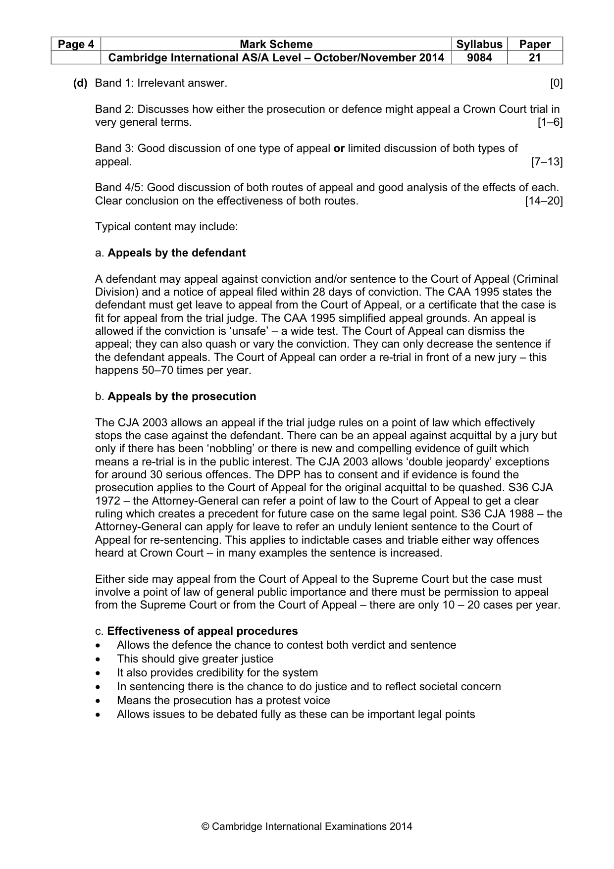 Mark scheme, page 4 of 6