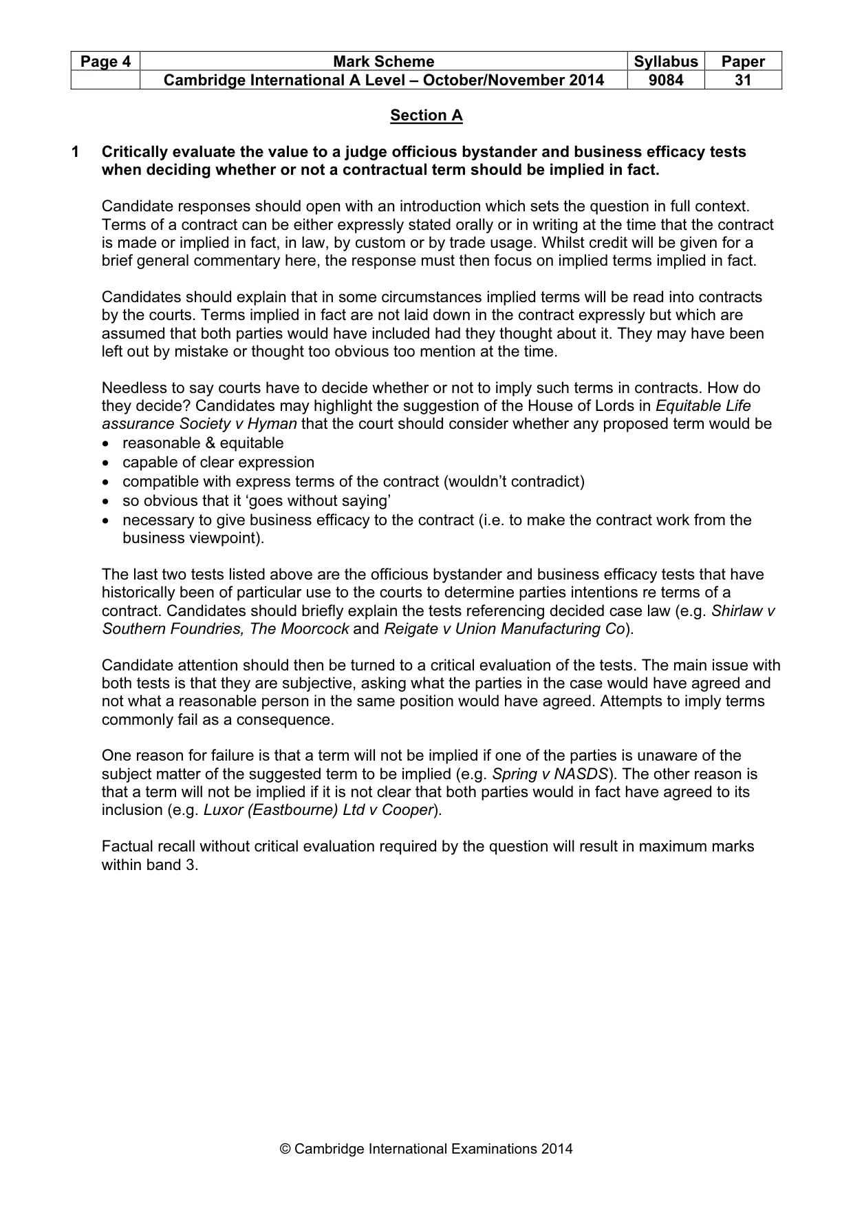 Mark scheme, page 4 of 9