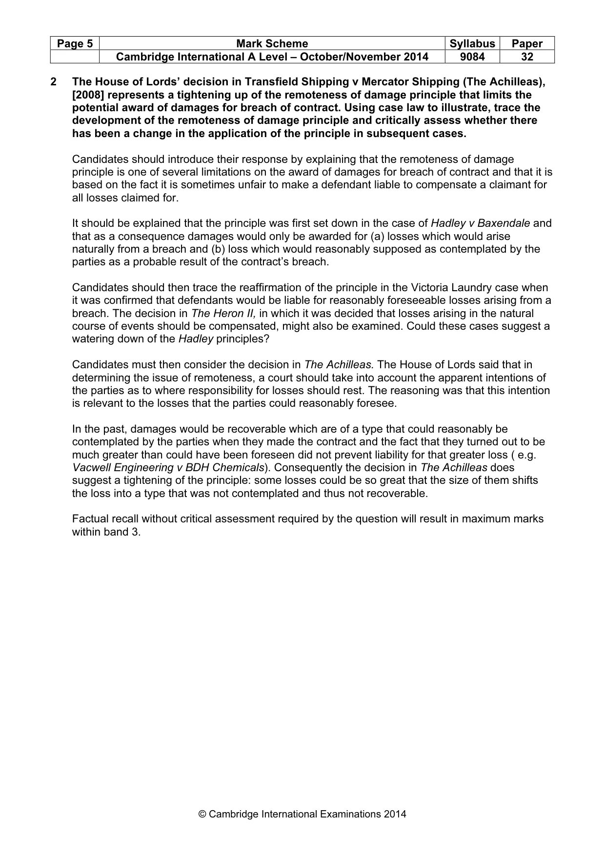 Mark scheme, page 5 of 9