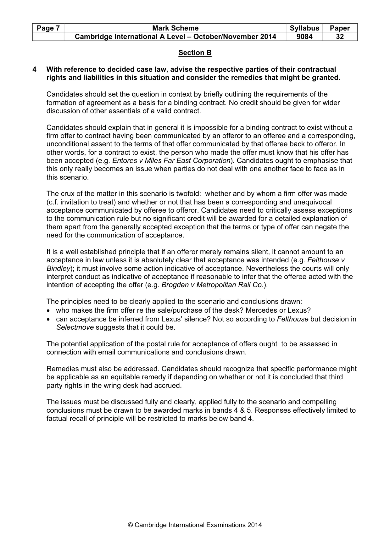 Mark scheme, page 7 of 9