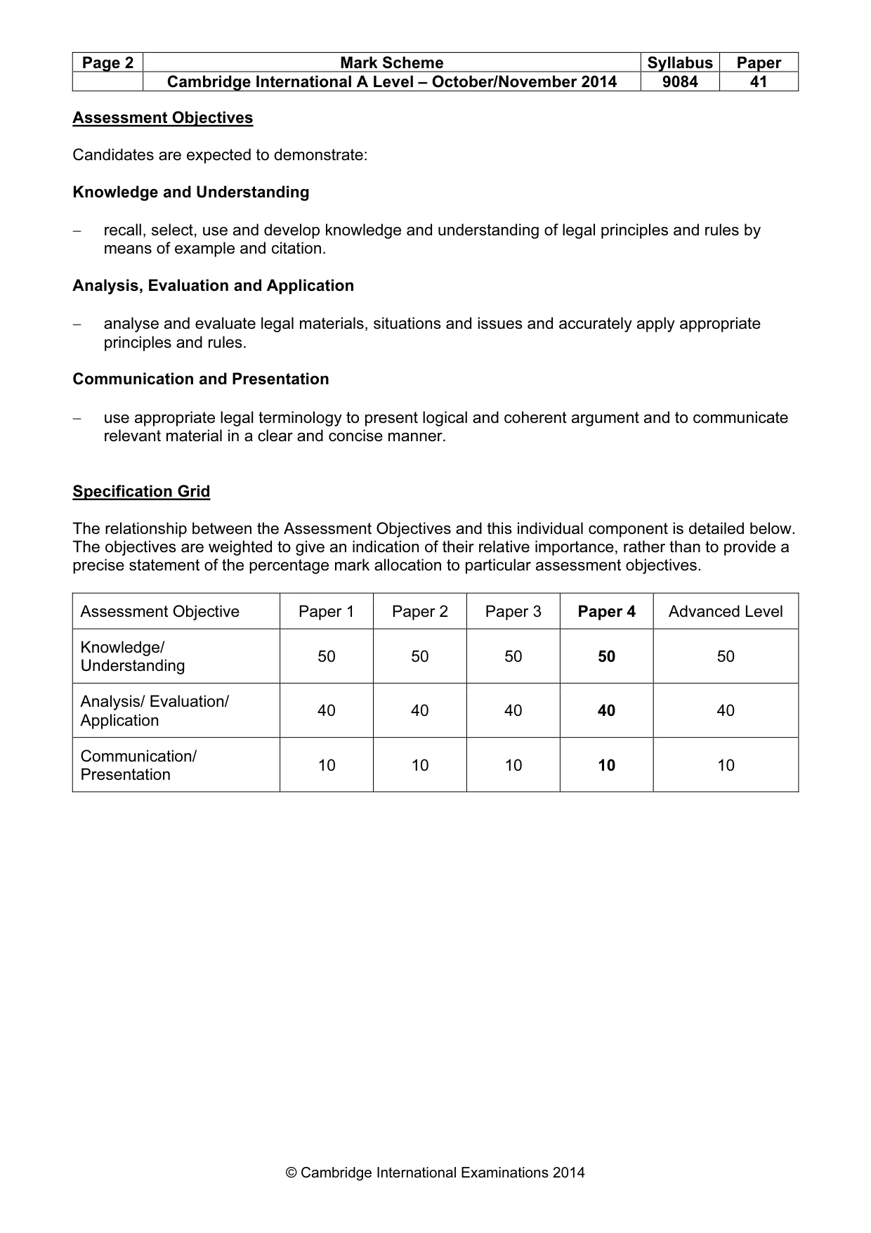 Mark scheme, page 2 of 8