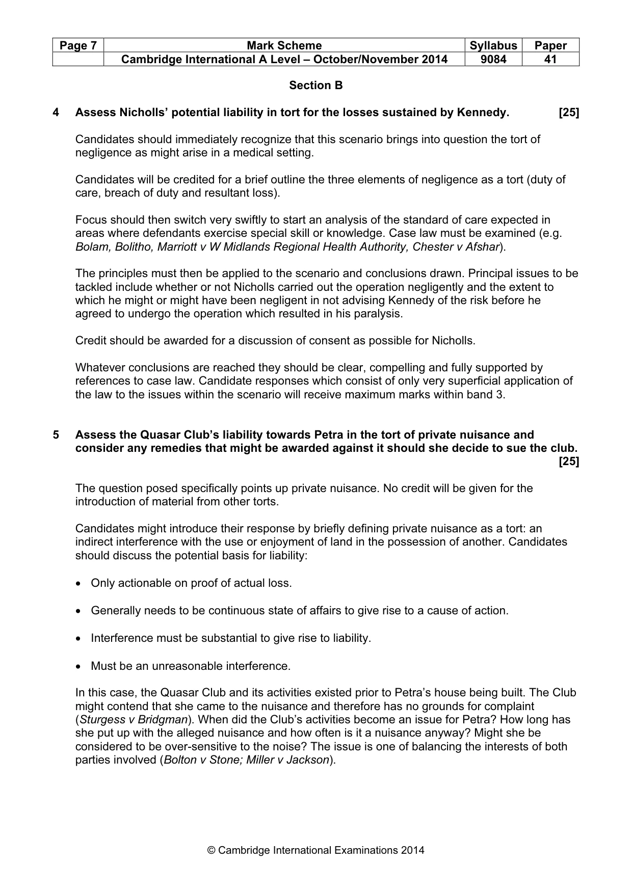 Mark scheme, page 7 of 8