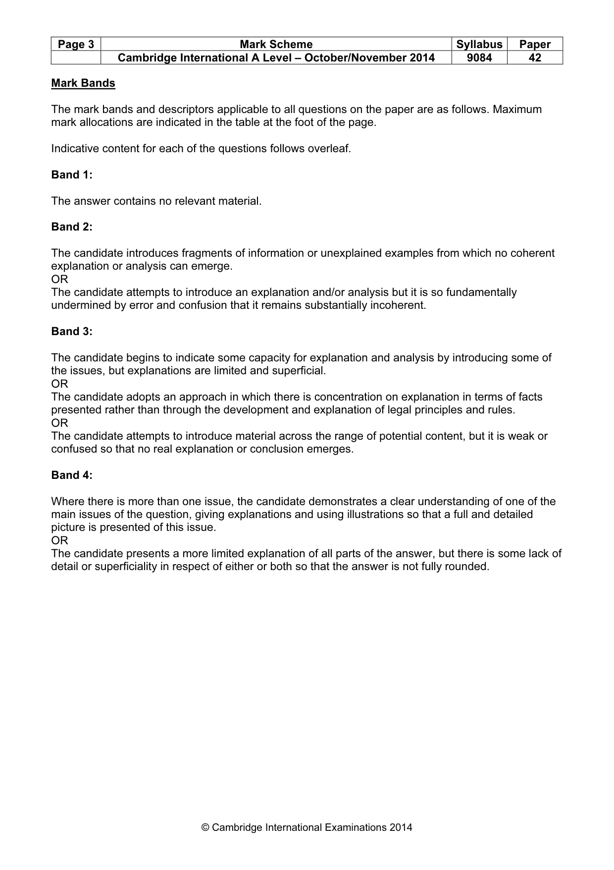 Mark scheme, page 3 of 8