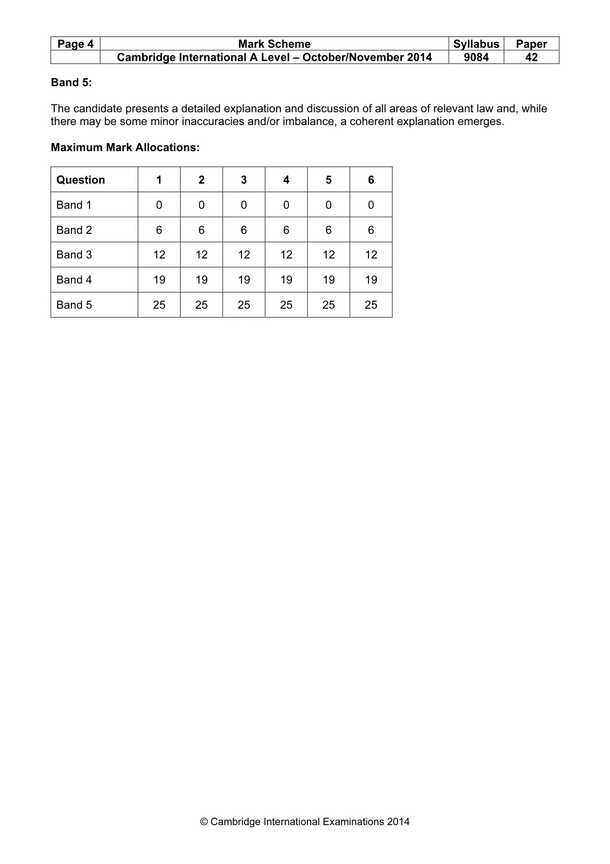Mark scheme, page 4 of 8