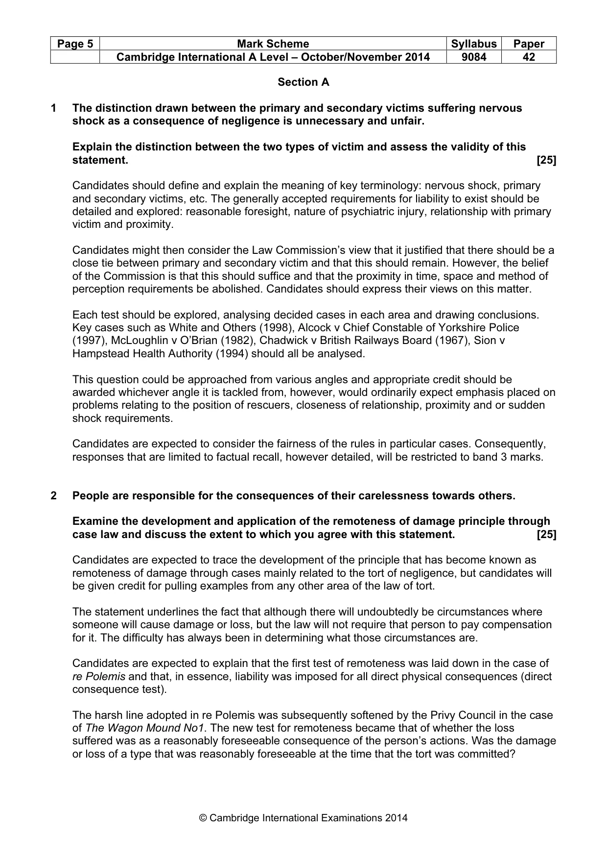Mark scheme, page 5 of 8