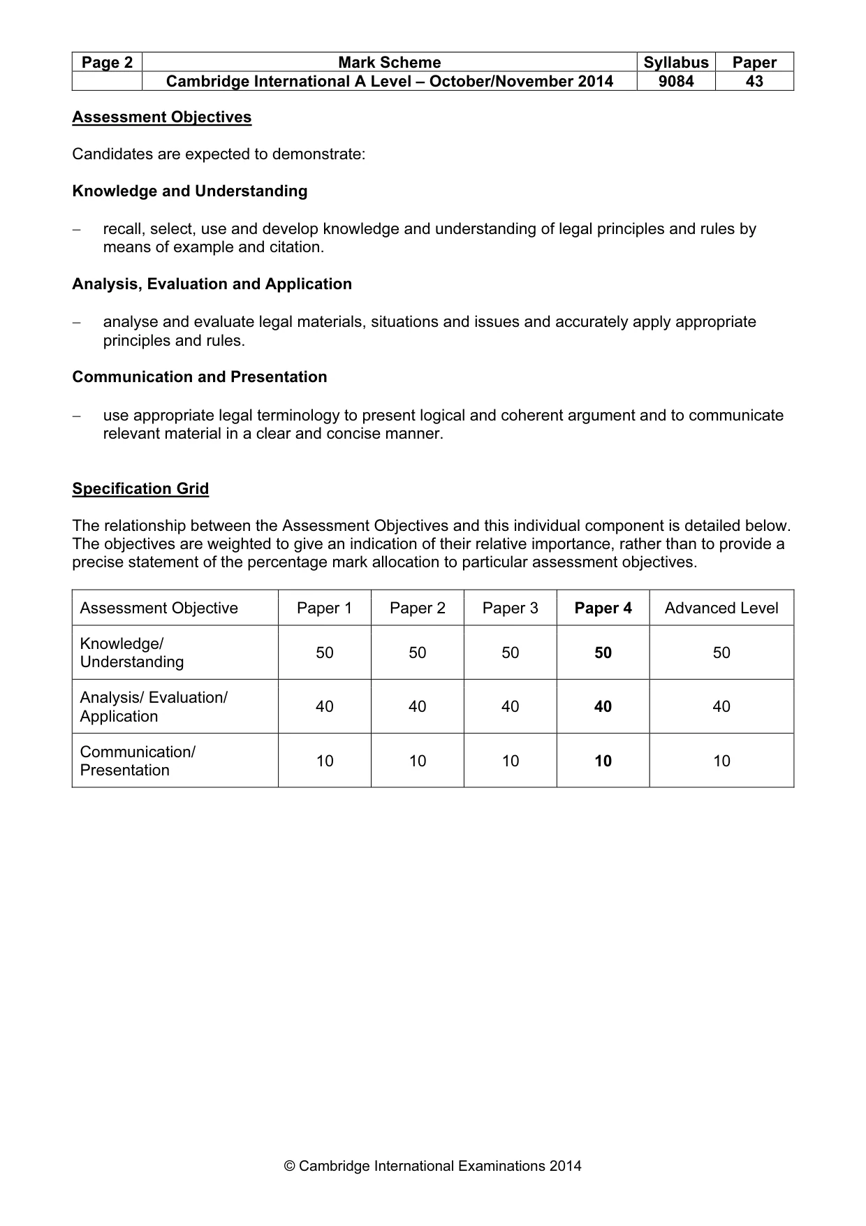 Mark scheme, page 2 of 8