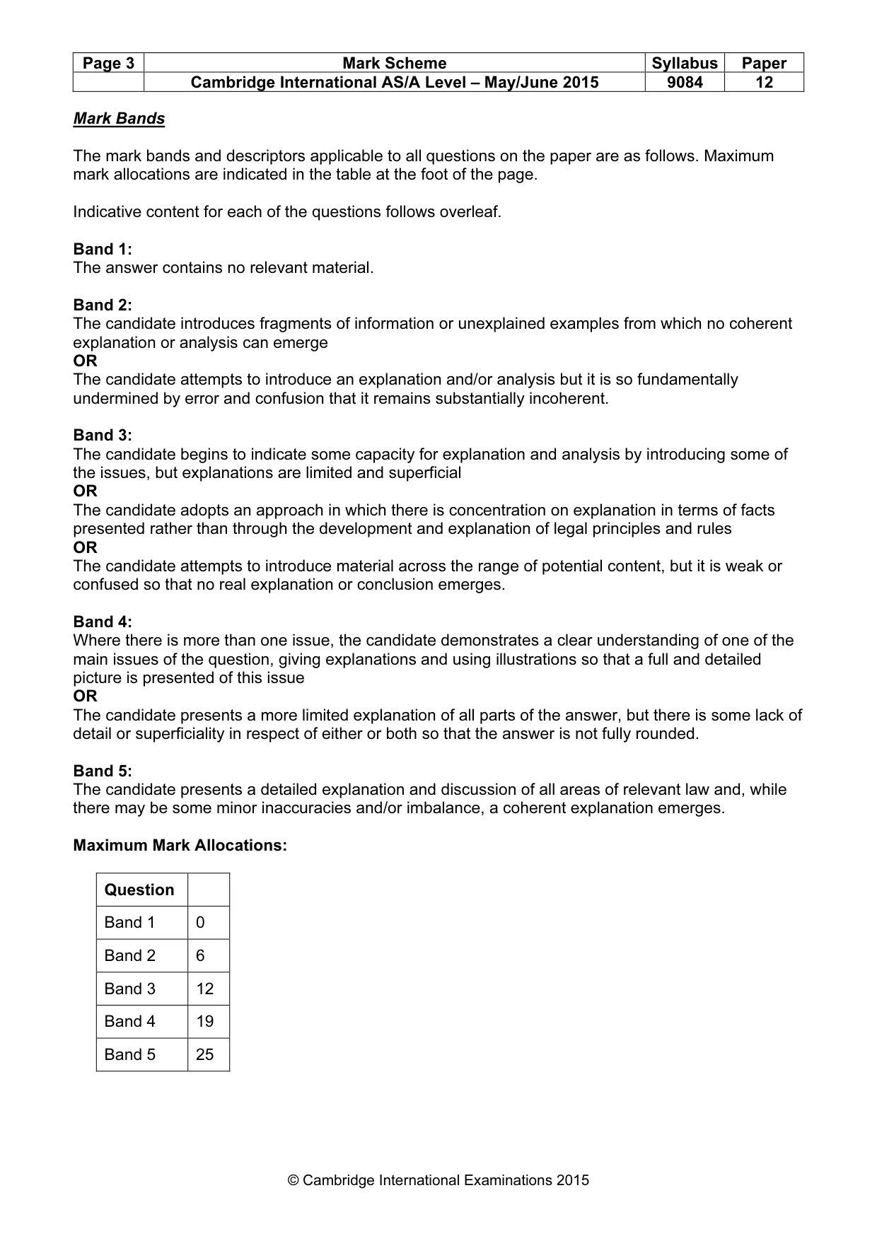 Mark scheme, page 3 of 7