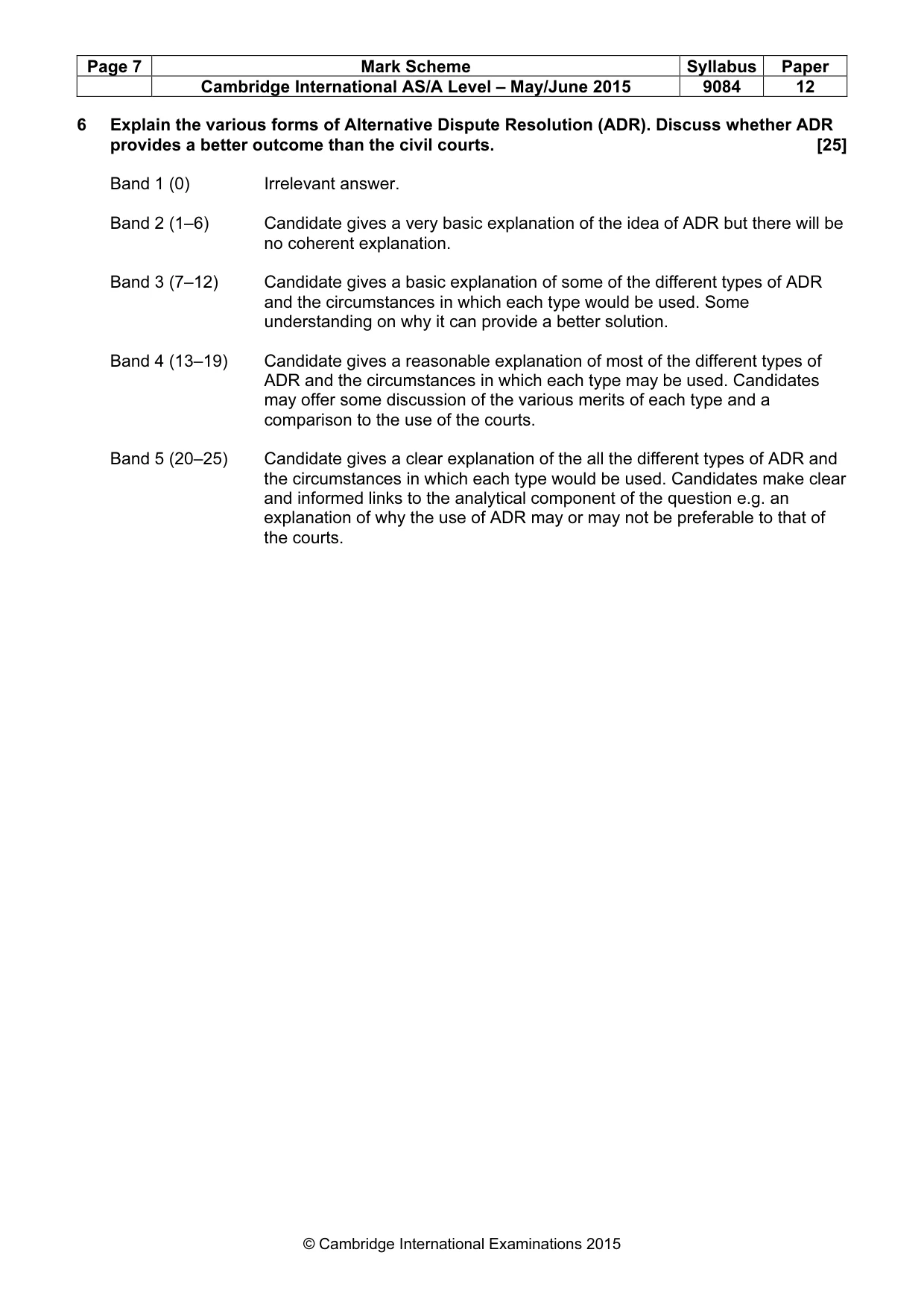 Mark scheme, page 7 of 7