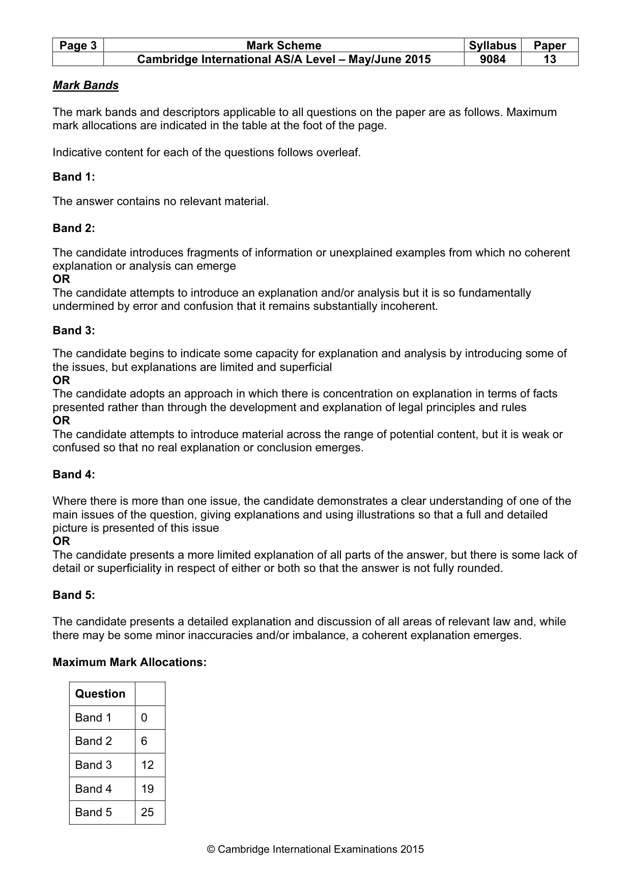 Mark scheme, page 3 of 7