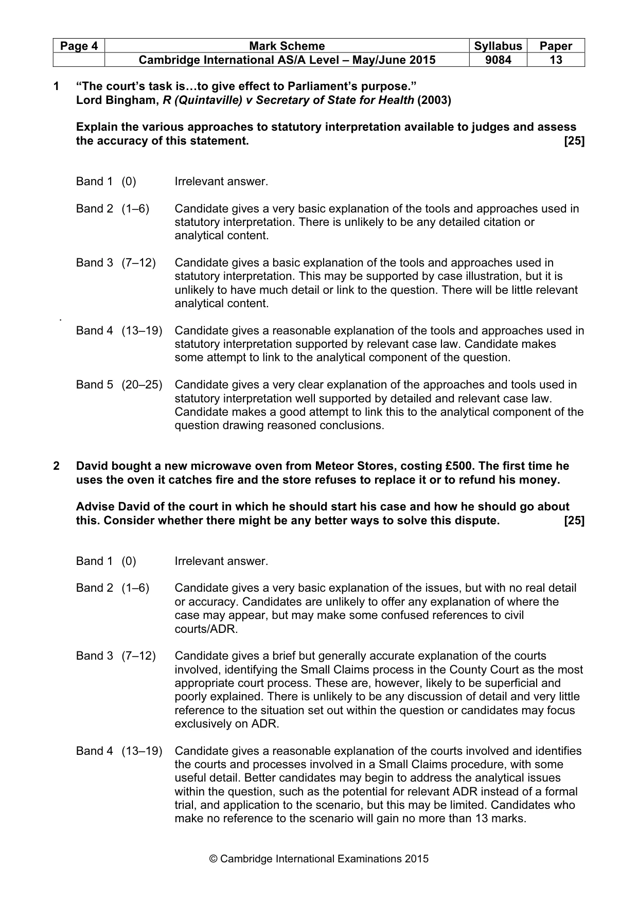 Mark scheme, page 4 of 7
