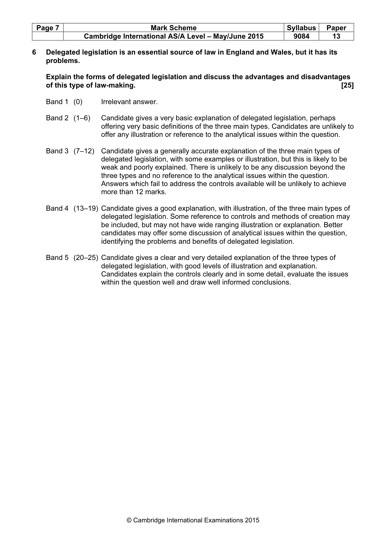 Mark scheme, page 7 of 7