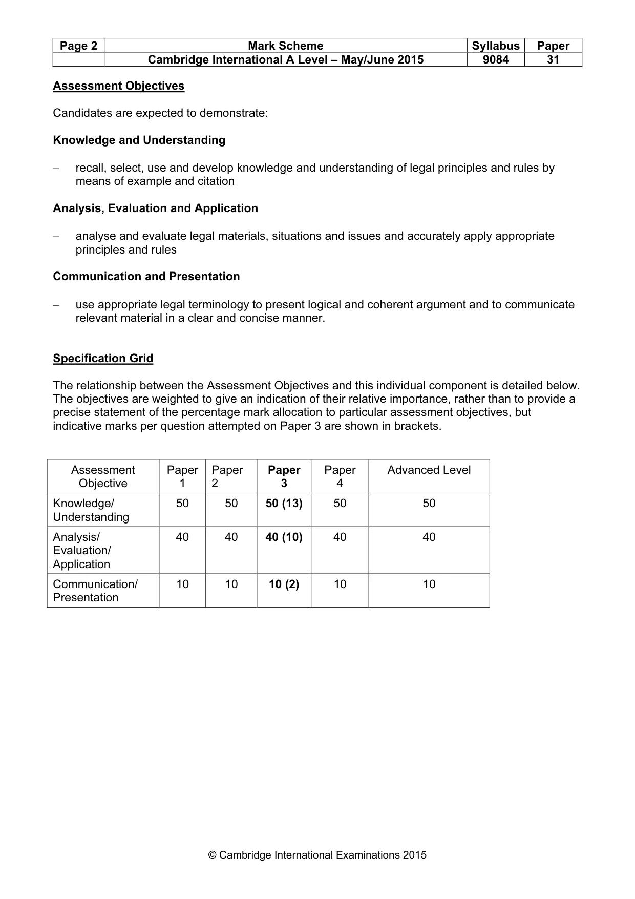 Mark scheme, page 2 of 7
