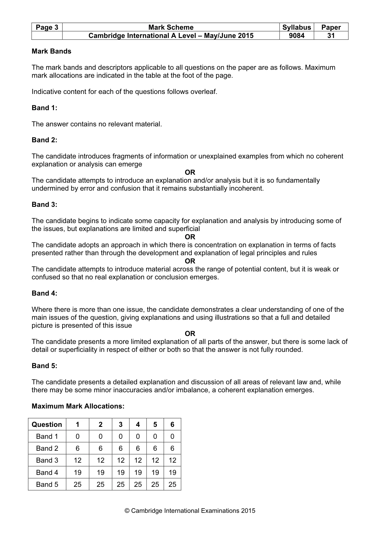 Mark scheme, page 3 of 7