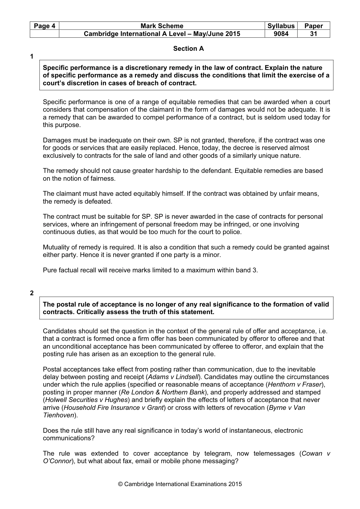 Mark scheme, page 4 of 7