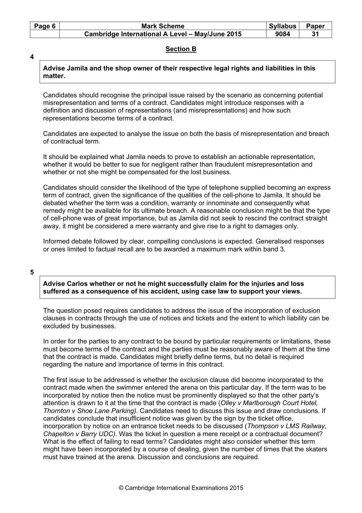 Mark scheme, page 6 of 7