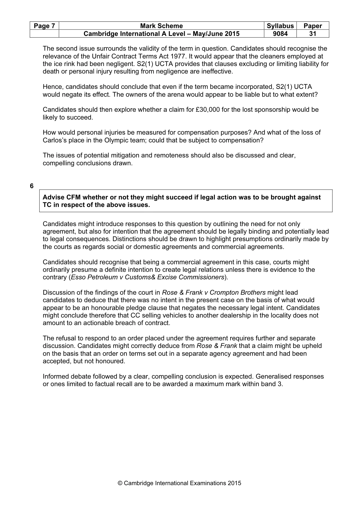 Mark scheme, page 7 of 7