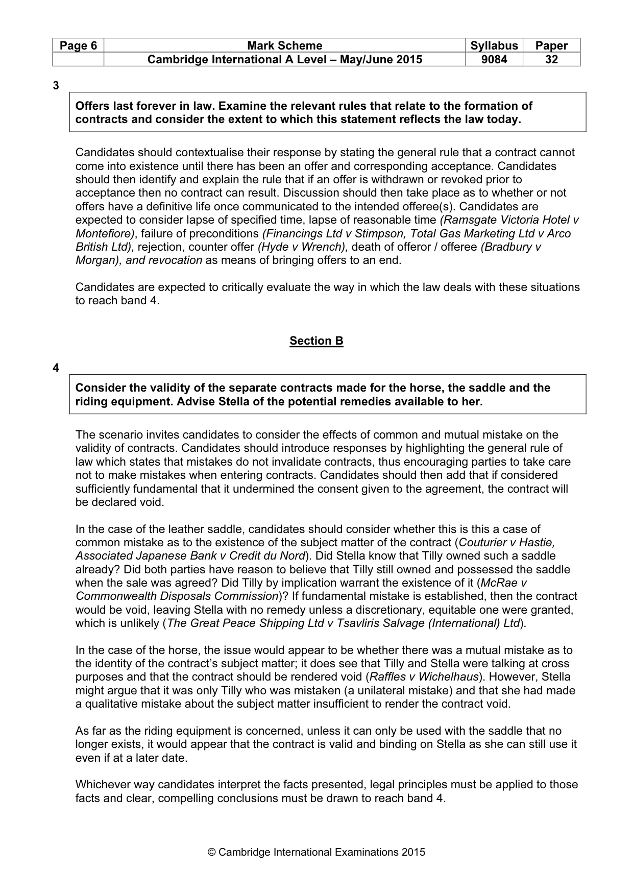 Mark scheme, page 6 of 8