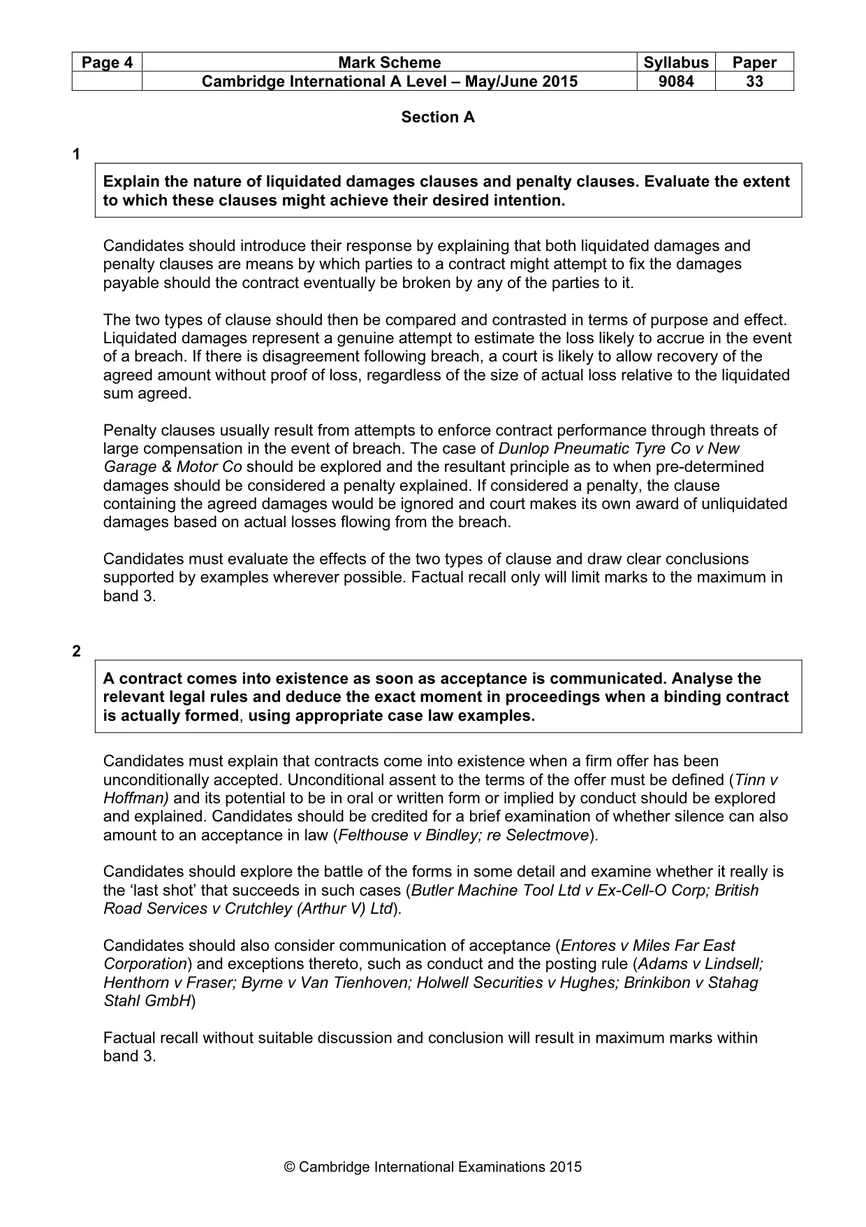 Mark scheme, page 4 of 6
