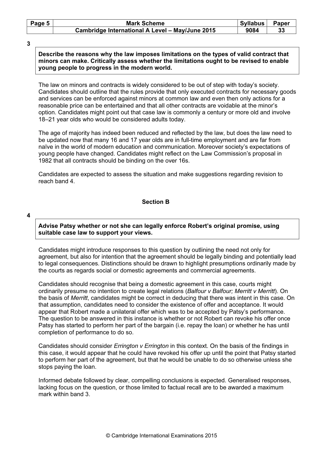 Mark scheme, page 5 of 6