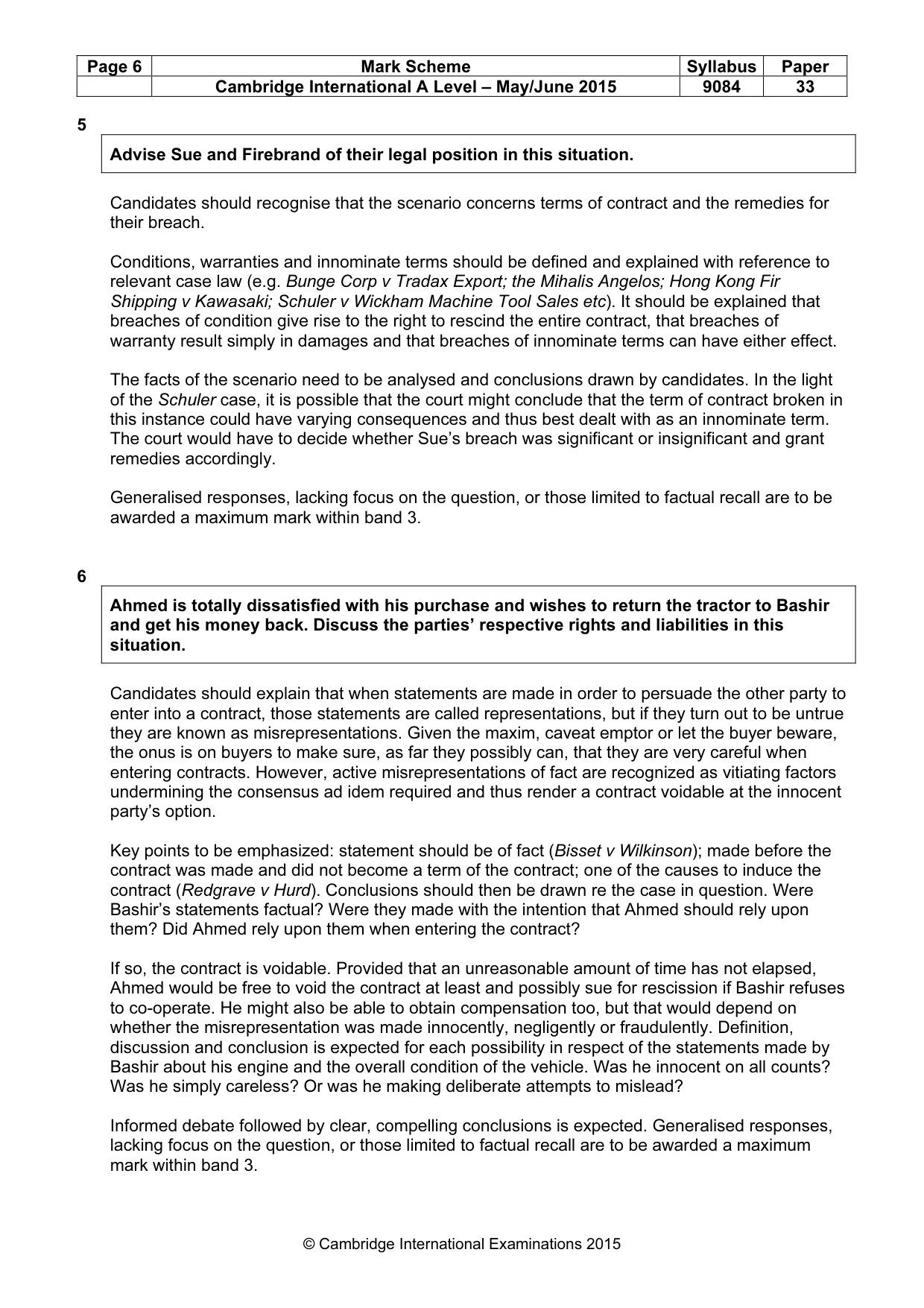 Mark scheme, page 6 of 6