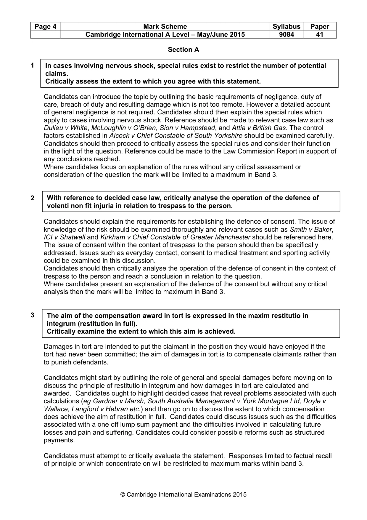 Mark scheme, page 4 of 5