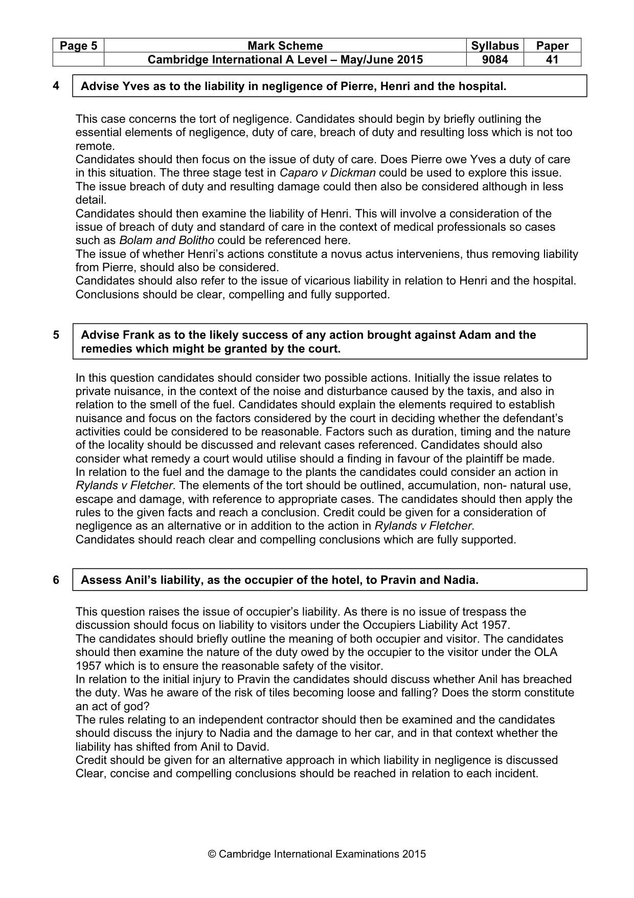 Mark scheme, page 5 of 5