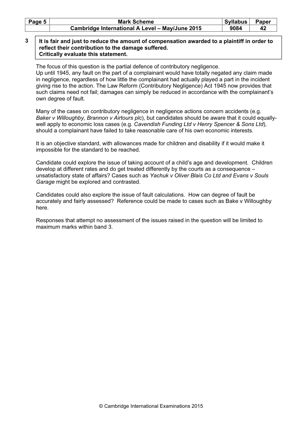 Mark scheme, page 5 of 7