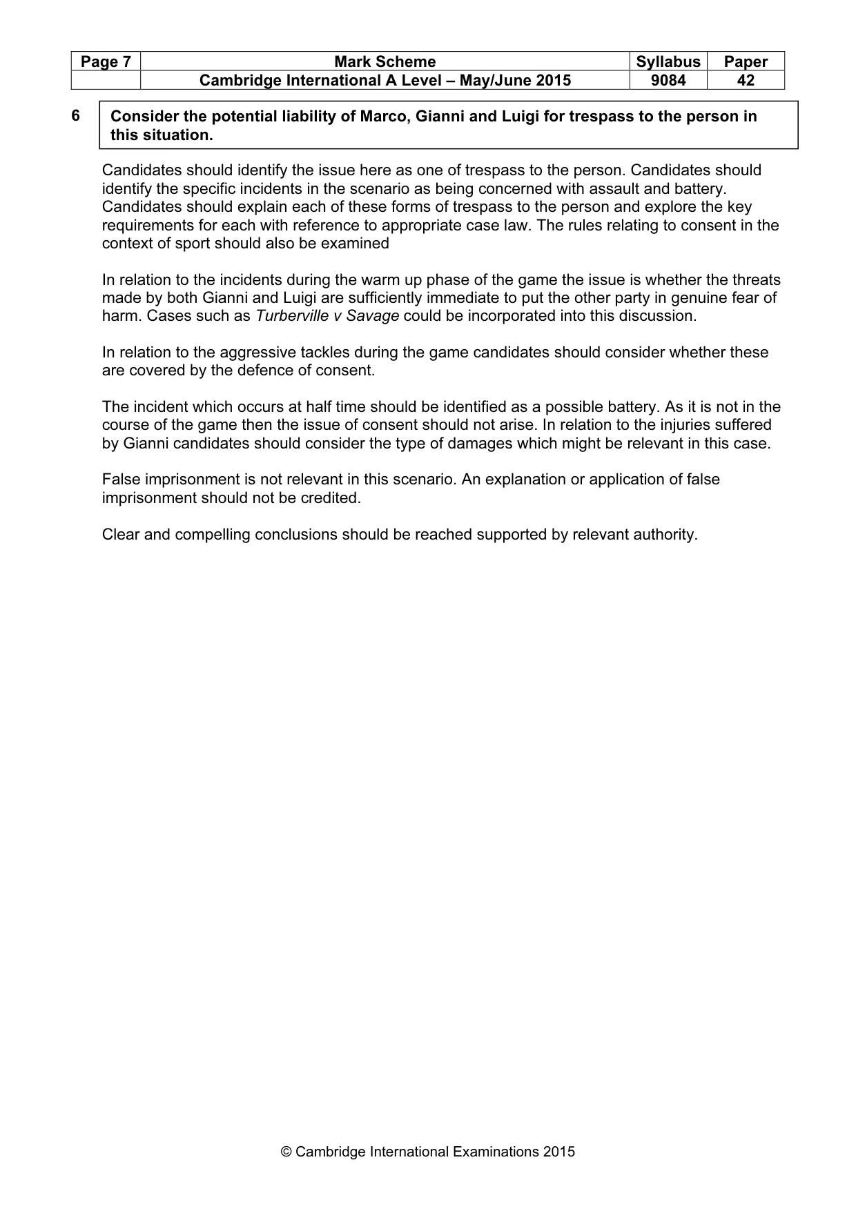 Mark scheme, page 7 of 7