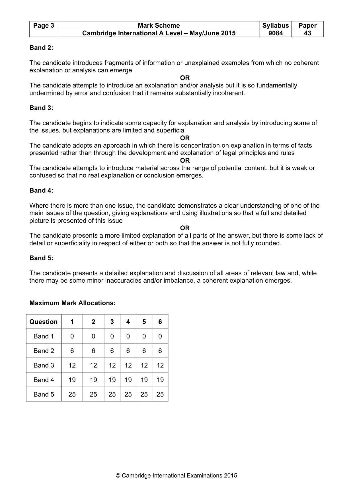 Mark scheme, page 3 of 7