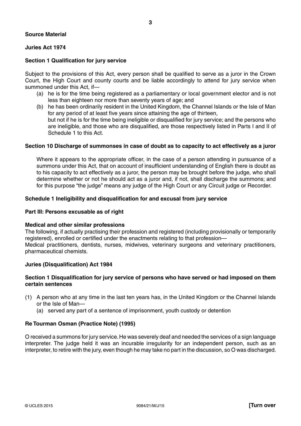 Cambridge A Level Law 9084 2015 May/June Paper 2 · Variant 1 question paper, page 3 of 8