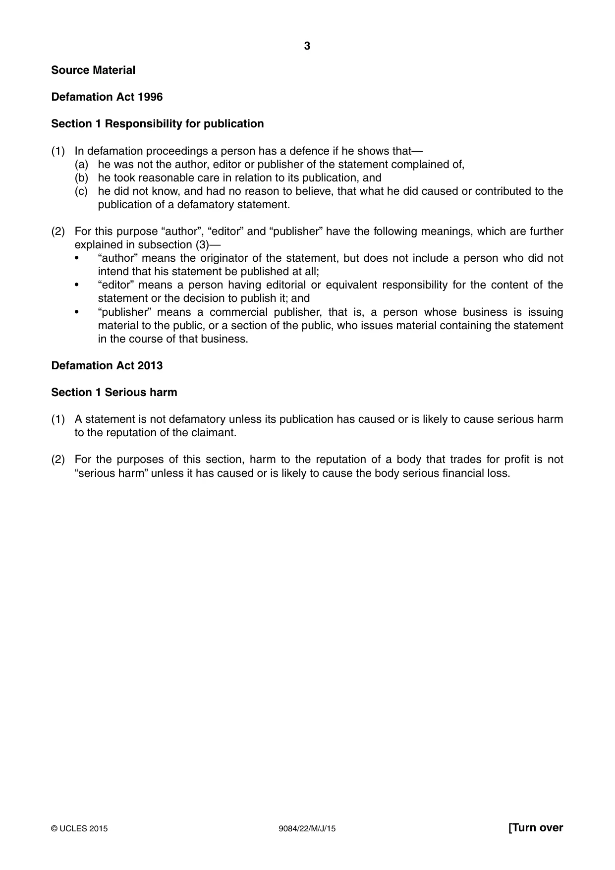 Cambridge A Level Law 9084 2015 May/June Paper 2 · Variant 2 question paper, page 3 of 8