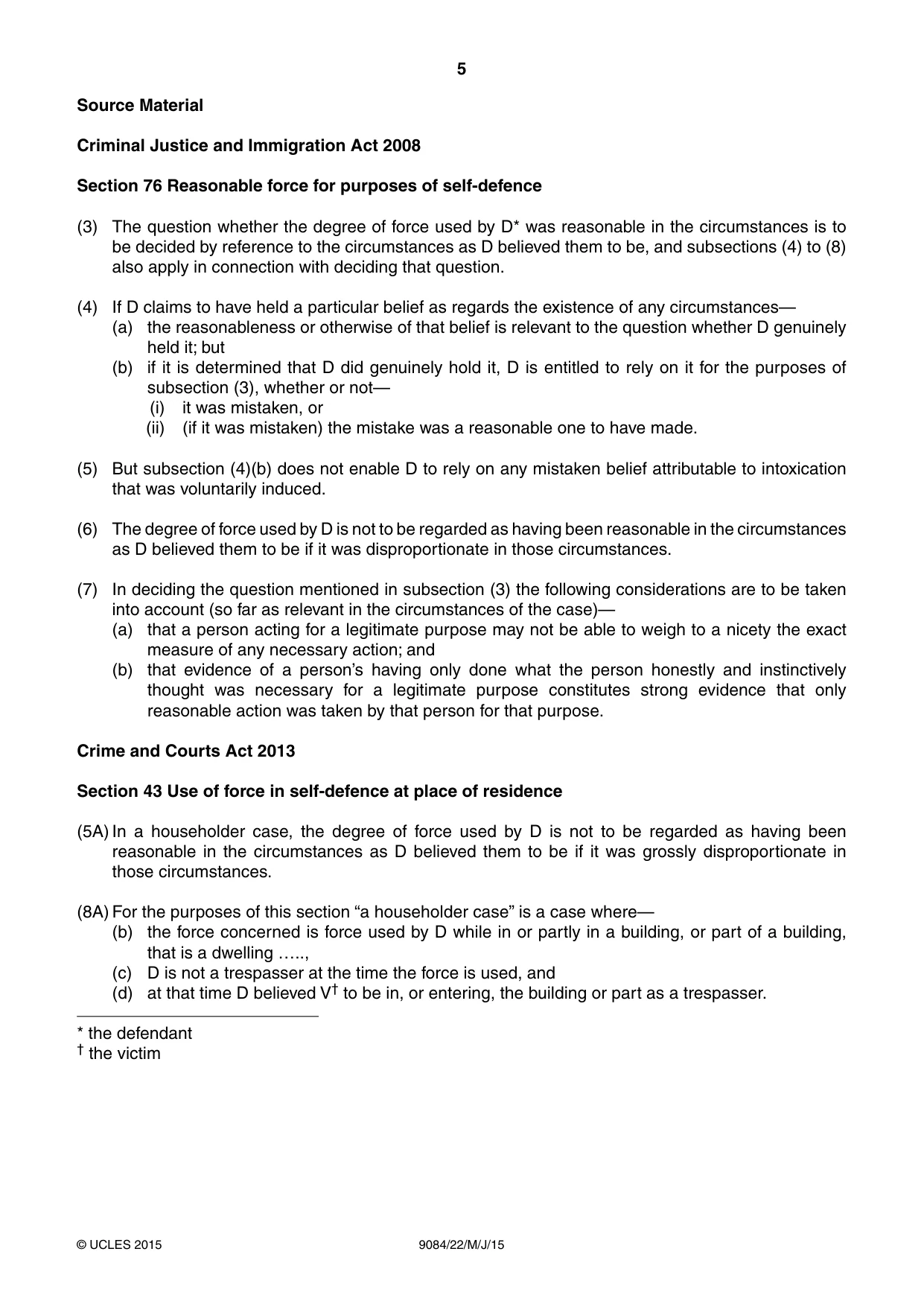 Cambridge A Level Law 9084 2015 May/June Paper 2 · Variant 2 question paper, page 5 of 8