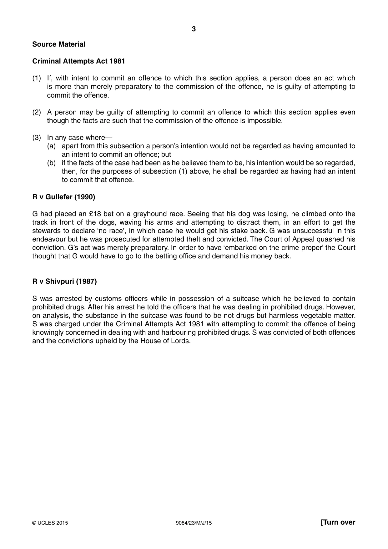 Cambridge A Level Law 9084 2015 May/June Paper 2 · Variant 3 question paper, page 3 of 8