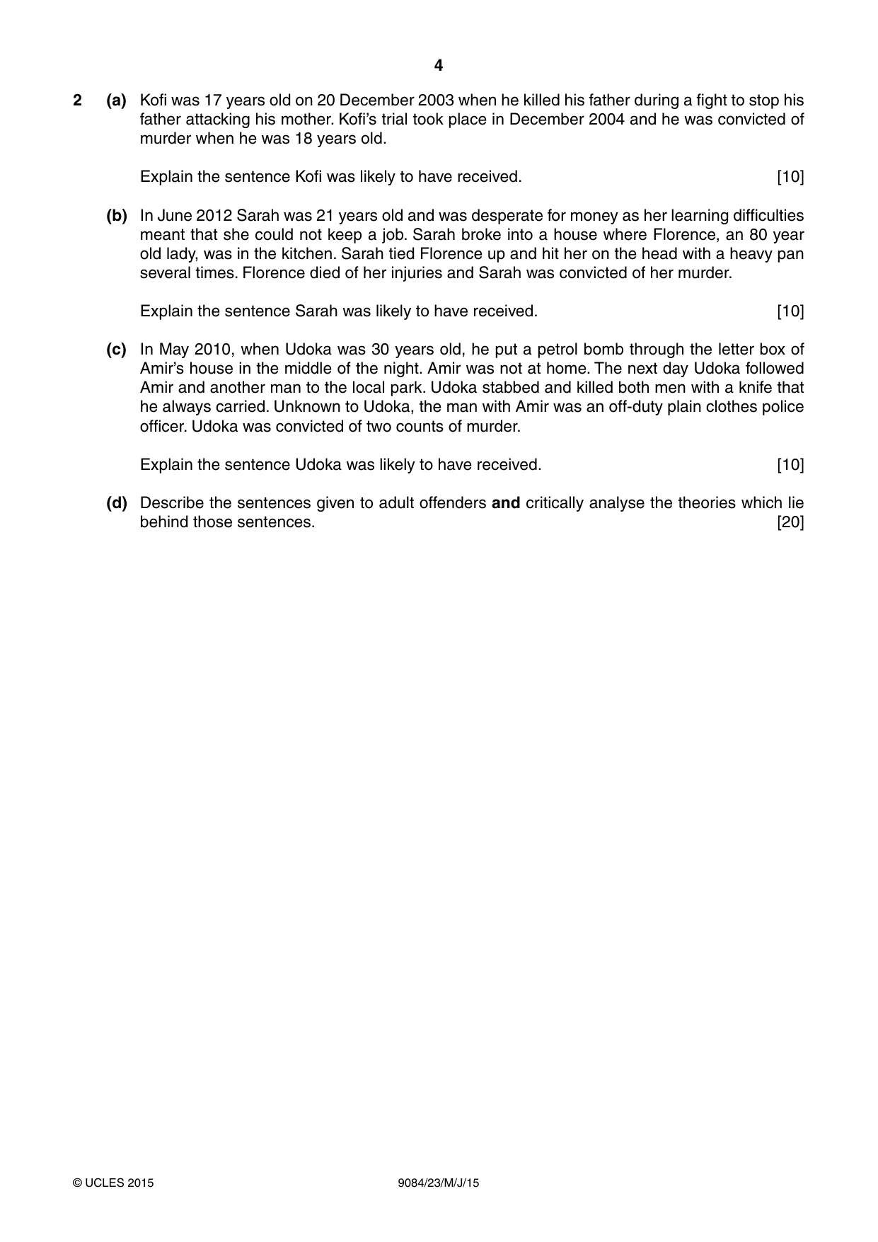 Cambridge A Level Law 9084 2015 May/June Paper 2 · Variant 3 question paper, page 4 of 8