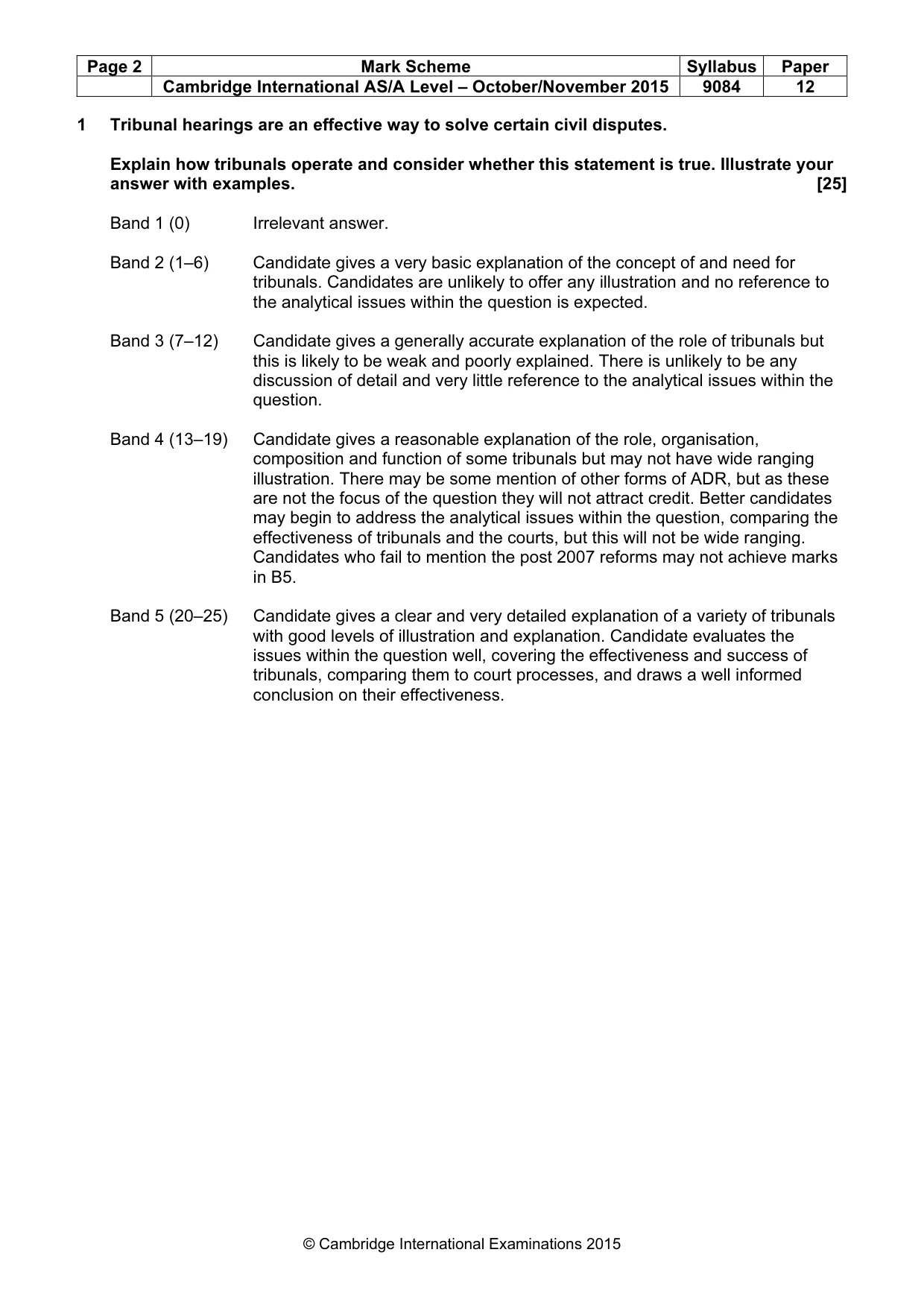 Mark scheme, page 2 of 5