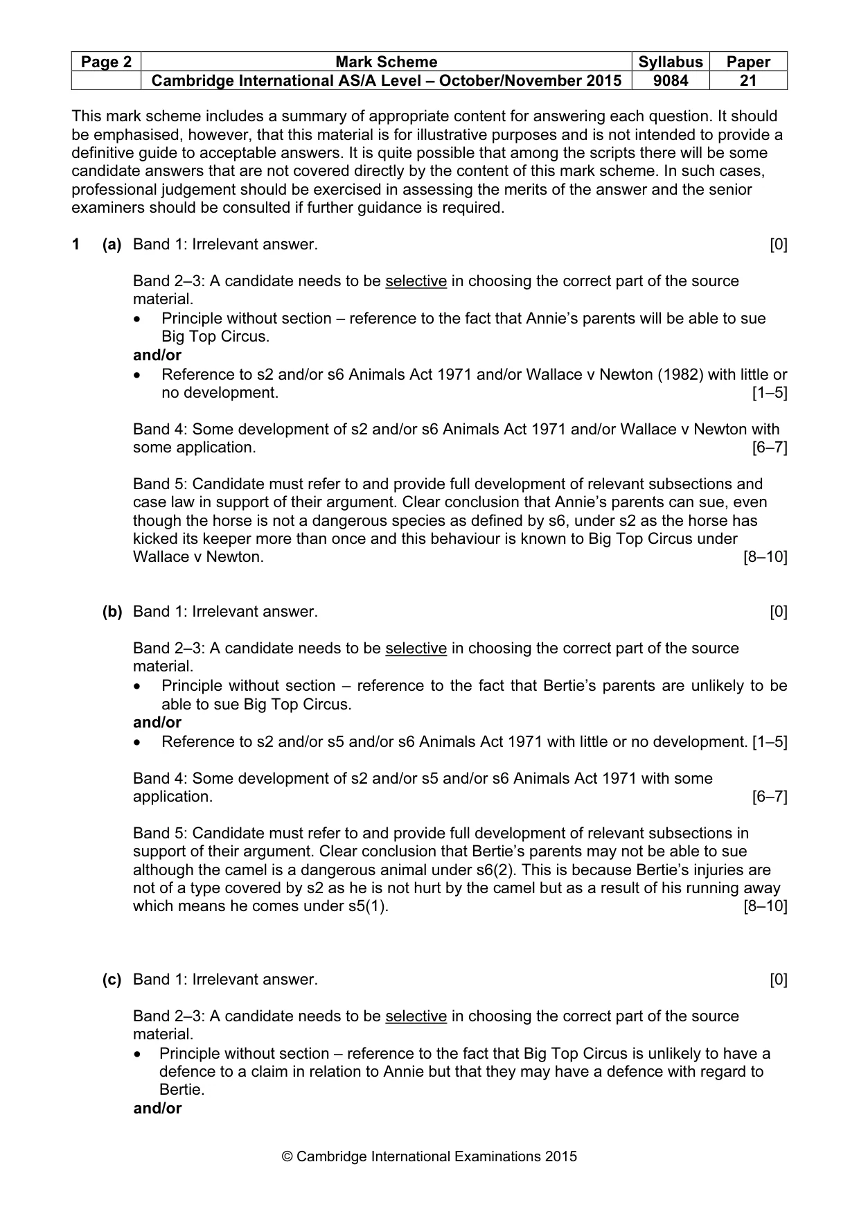 Mark scheme, page 2 of 5