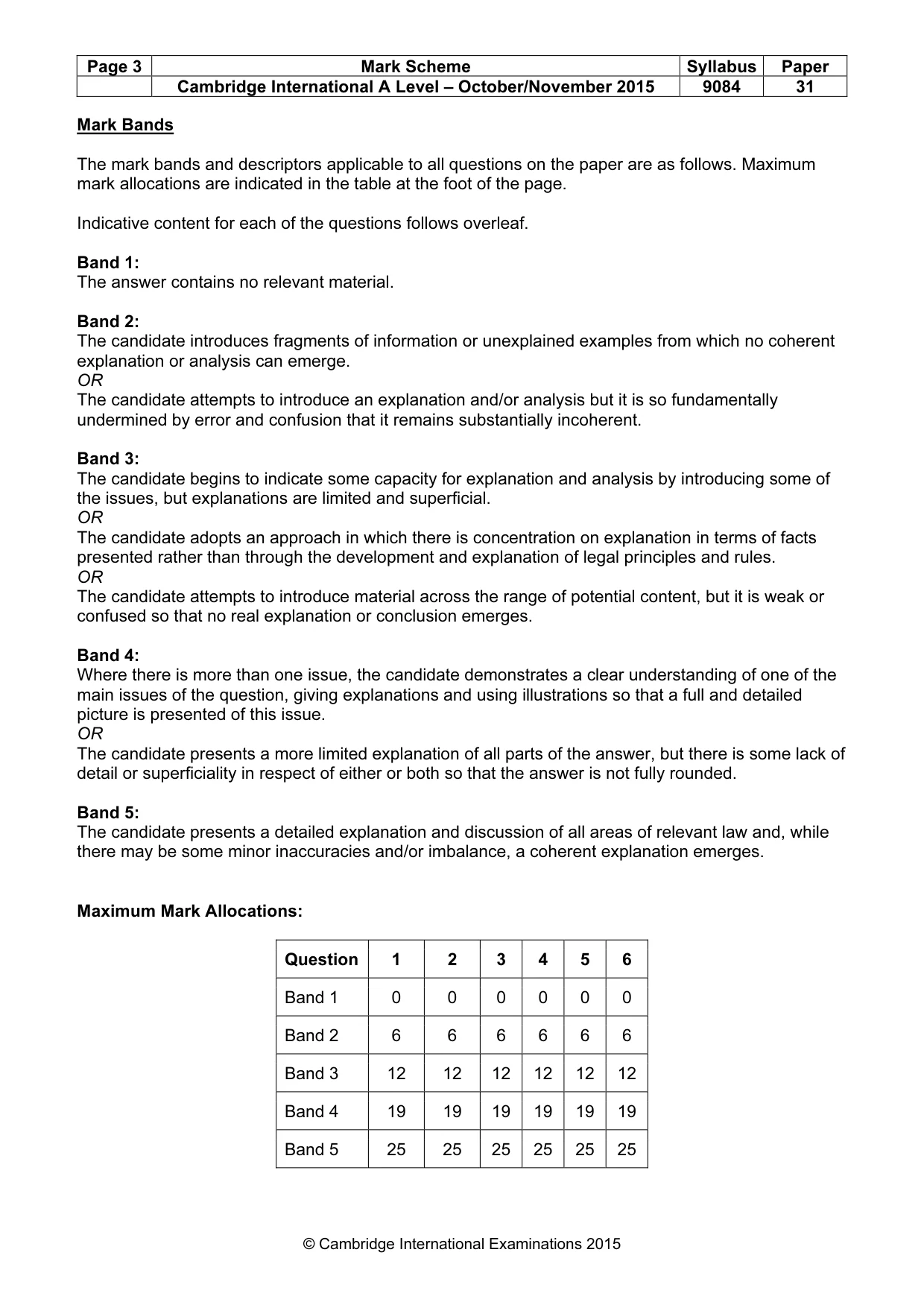 Mark scheme, page 3 of 8
