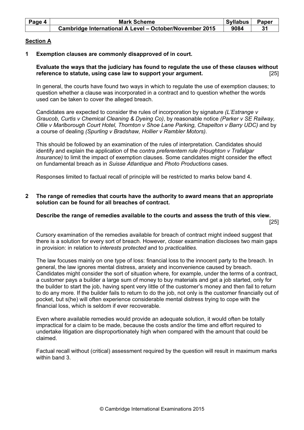 Mark scheme, page 4 of 8