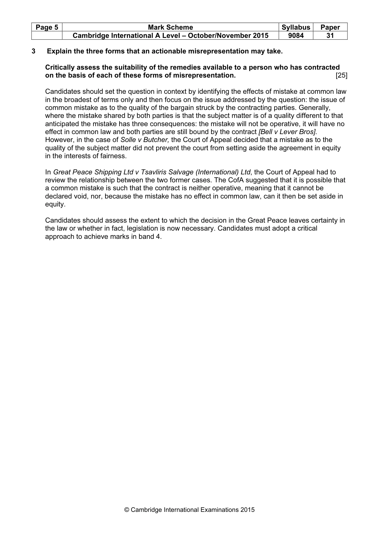 Mark scheme, page 5 of 8