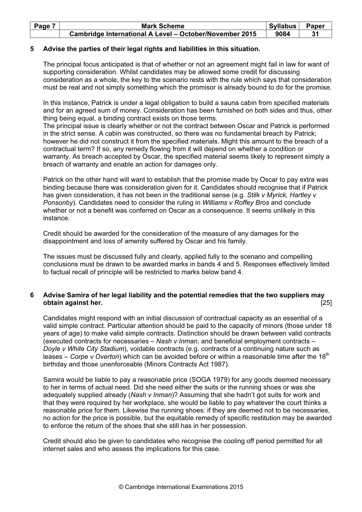 Mark scheme, page 7 of 8
