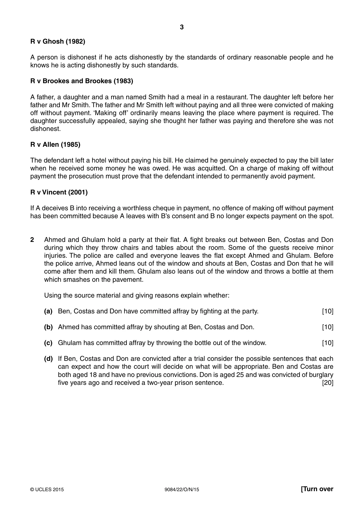 Cambridge A Level Law 9084 2015 Oct/Nov Paper 2 · Variant 2 question paper, page 3 of 4