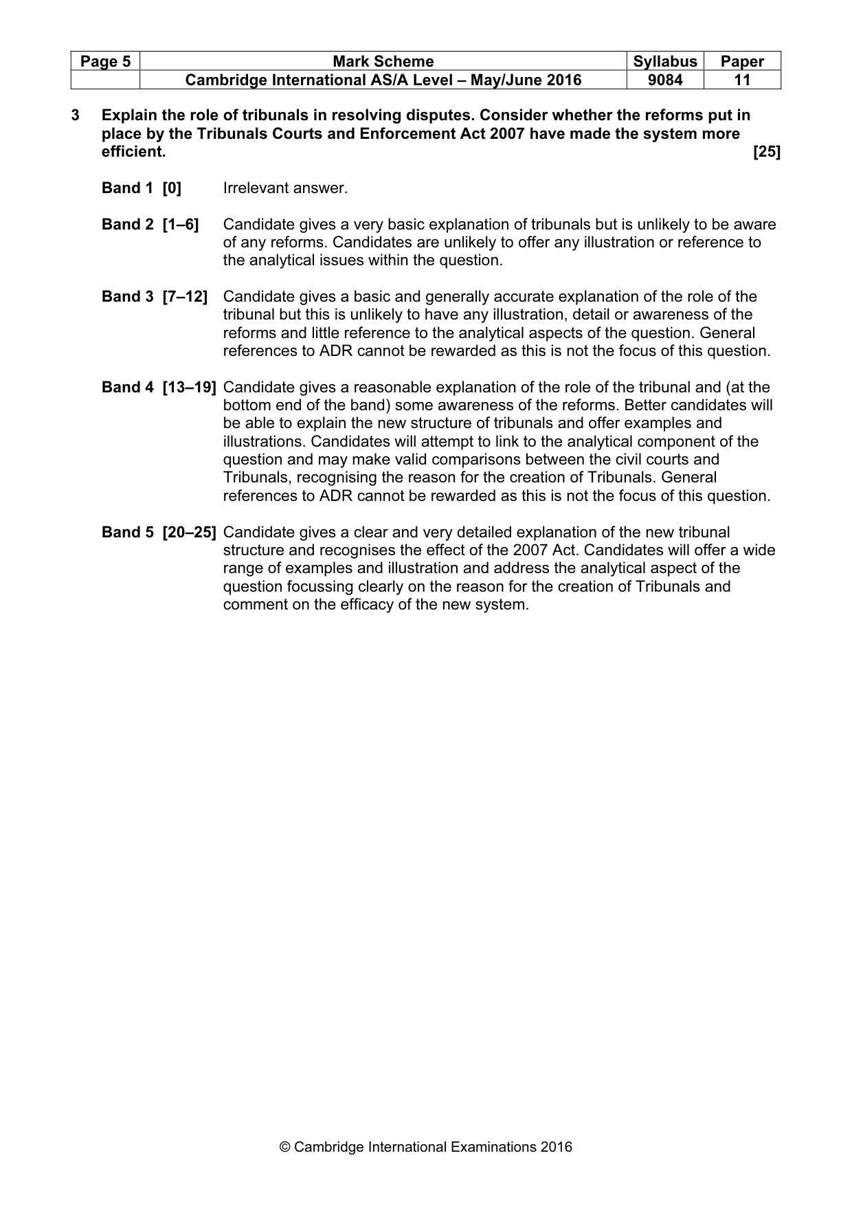 Mark scheme, page 5 of 8