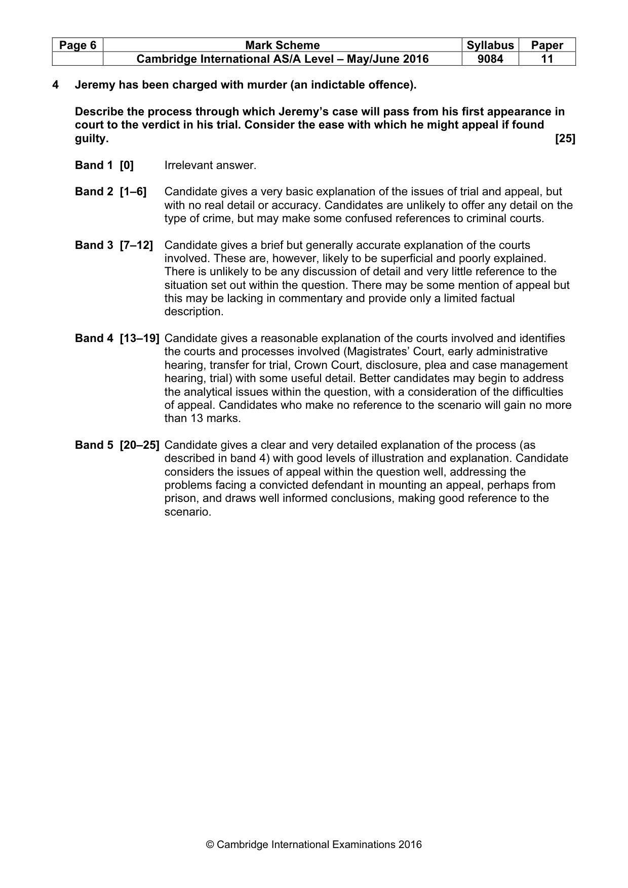 Mark scheme, page 6 of 8
