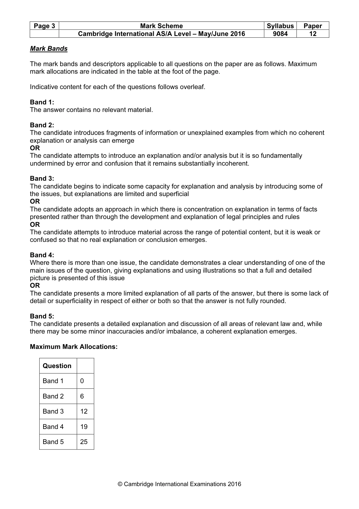 Mark scheme, page 3 of 6