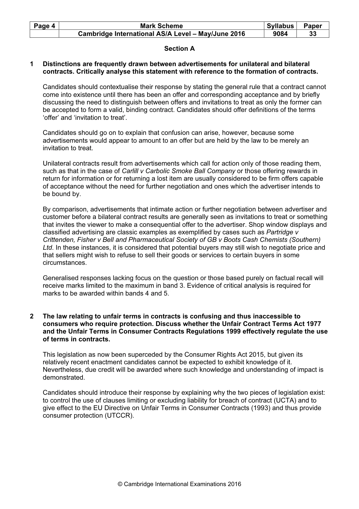 Mark scheme, page 4 of 7