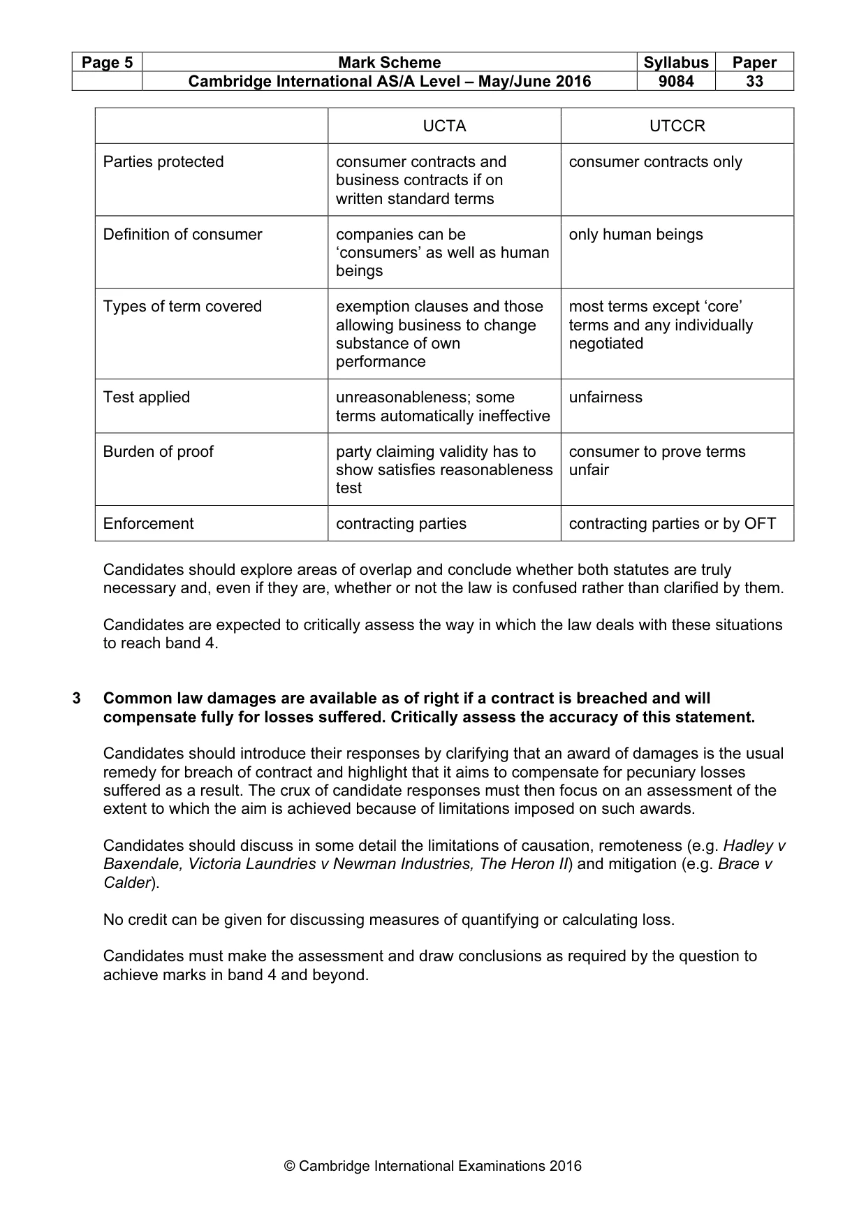 Mark scheme, page 5 of 7