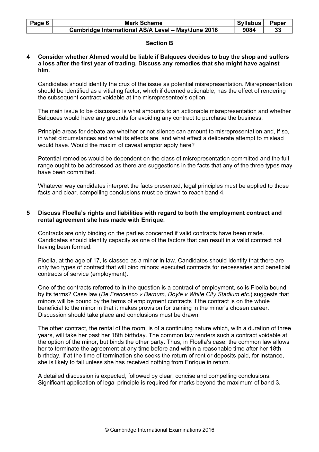 Mark scheme, page 6 of 7