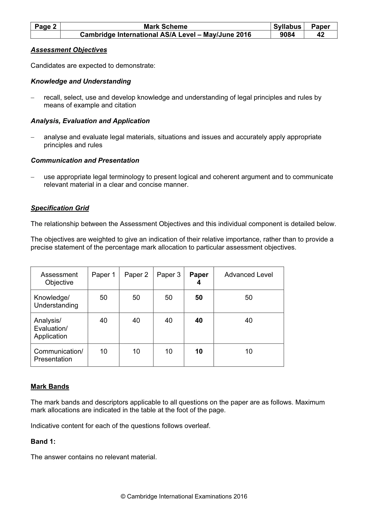 Mark scheme, page 2 of 6